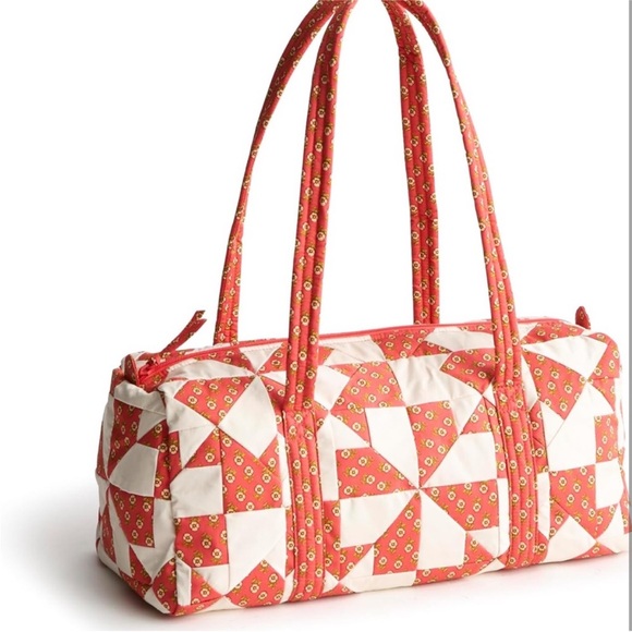 Vera Bradley Poppy Patchwork Small Premium Cotton Original Duffel - Picture 3 of 4
